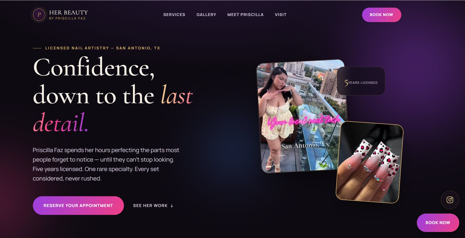 Nail salon website
